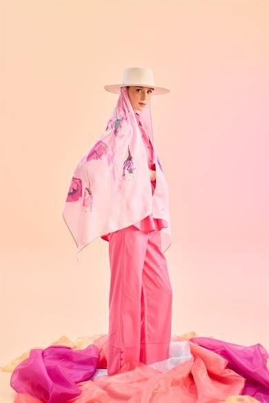 İRİS FLOŞ VİSKON 70*190CM ŞAL - FUŞYA 