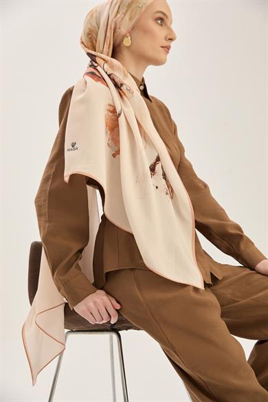 İRİS FLOŞ VİSKON 70*190CM ŞAL - KAHVERENGİ 