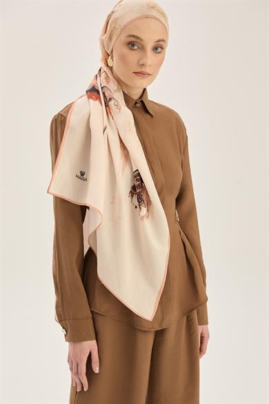 İRİS FLOŞ VİSKON 70*190CM ŞAL - KAHVERENGİ 