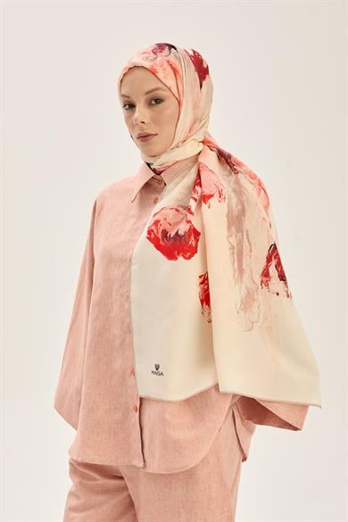 İRİS FLOŞ VİSKON 70*190CM ŞAL - KIRMIZI 