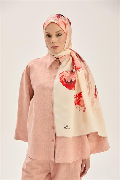 İRİS FLOŞ VİSKON 70*190CM ŞAL - KIRMIZI 