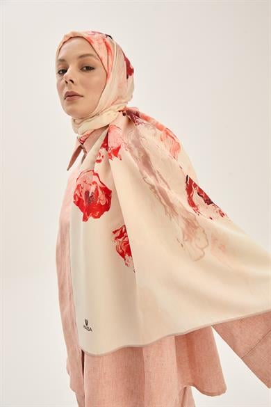 İRİS FLOŞ VİSKON 70*190CM ŞAL - KIRMIZI 