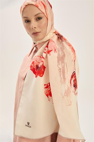 İRİS FLOŞ VİSKON 70*190CM ŞAL - KIRMIZI 