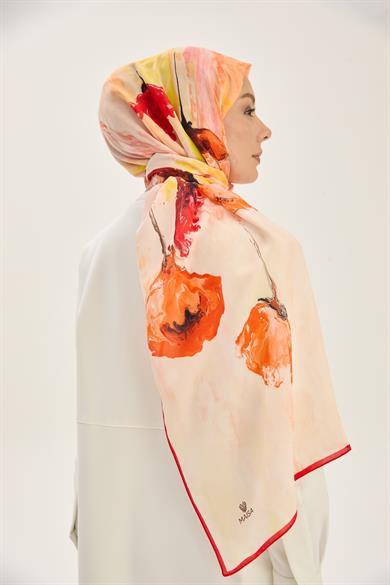 İRİS FLOŞ VİSKON 70*190CM ŞAL - TURUNCU 