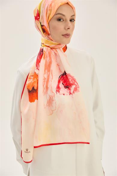 İRİS FLOŞ VİSKON 70*190CM ŞAL - TURUNCU 