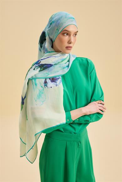 İRİS FLOŞ VİSKON 70*190CM ŞAL - YEŞİL 