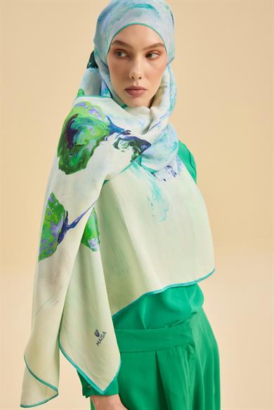 İRİS FLOŞ VİSKON 70*190CM ŞAL - YEŞİL 