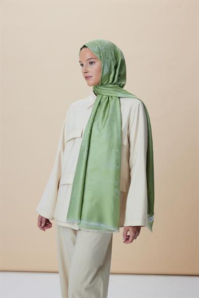 JADE JAKARLI MODAL İPEK ŞAL 70*200 CM - AÇIK YEŞİL