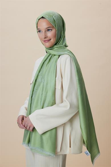 JADE JAKARLI MODAL İPEK ŞAL 70*200 CM - AÇIK YEŞİL