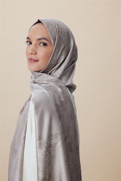 JADE JAKARLI MODAL İPEK ŞAL 70*200 CM - AÇIK VİZON