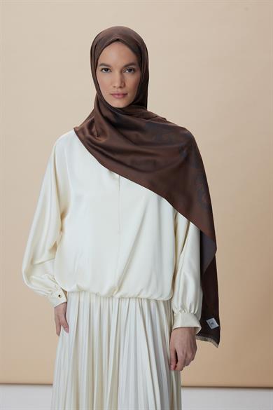 JADE JAKARLI MODAL İPEK ŞAL 70*200 CM - BAKIR