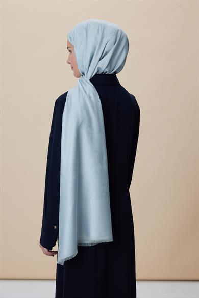 JADE JAKARLI MODAL İPEK ŞAL 70*200 CM - BUZ MAVİ