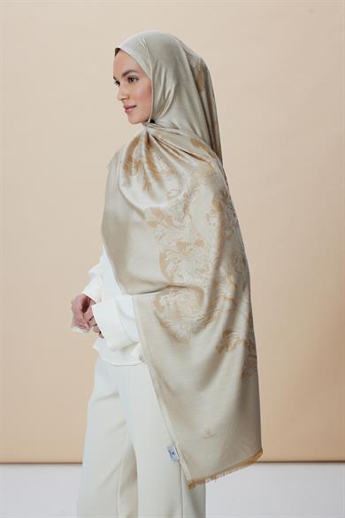 JADE JAKARLI MODAL İPEK ŞAL 70*200 CM - BEJ