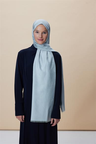JADE JAKARLI MODAL İPEK ŞAL 70*200 CM - BUZ MAVİ