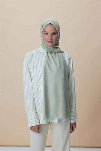 JADE JAKARLI MODAL İPEK ŞAL 70*200 CM - FİLİZİ YEŞİL