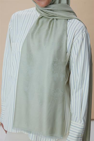 JADE JAKARLI MODAL İPEK ŞAL 70*200 CM - FİLİZİ YEŞİL
