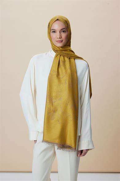 JADE JAKARLI MODAL İPEK ŞAL 70*200 CM - GOLD