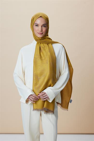 JADE JAKARLI MODAL İPEK ŞAL 70*200 CM - GOLD