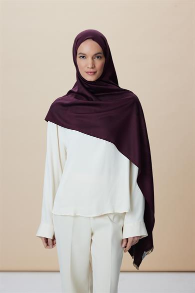 JADE JAKARLI MODAL İPEK ŞAL 70*200 CM - MÜRDÜM