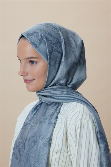JADE JAKARLI MODAL İPEK ŞAL 70*200 CM - ORTA GRİ