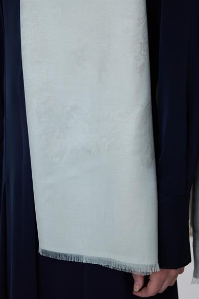 JADE JAKARLI MODAL İPEK ŞAL 70*200 CM - SU YEŞİLİ