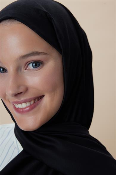 JADE JAKARLI MODAL İPEK ŞAL 70*200 CM - SİYAH