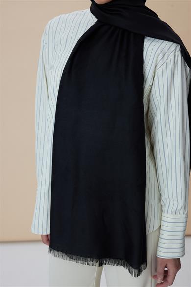 JADE JAKARLI MODAL İPEK ŞAL 70*200 CM - SİYAH