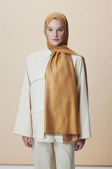 JADE JAKARLI MODAL İPEK ŞAL 70*200 CM - SAFRAN