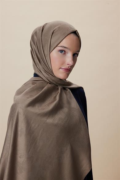 JADE JAKARLI MODAL İPEK ŞAL 70*200 CM - SÜTLÜ KAHVE