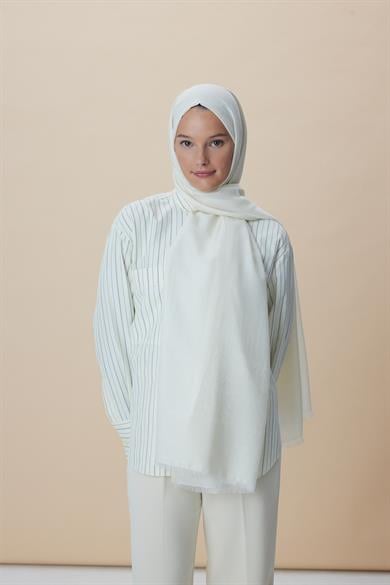 JADE MODAL İPEK JAKARLI ŞAL 70*200 CM - TAŞ