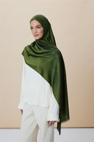 JADE JAKARLI MODAL İPEK ŞAL 70*200 CM - YEŞİL