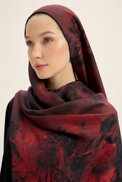 KATRE PAMUK İPEK ŞAL 70*190 CM - BORDO