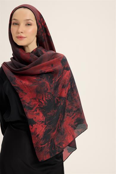 KATRE PAMUK İPEK ŞAL 70*190 CM - BORDO