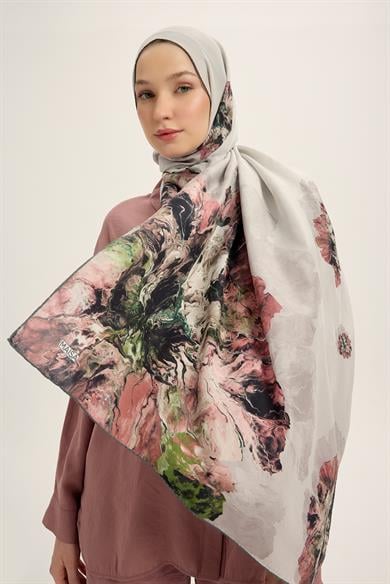 KATRE PAMUK İPEK ŞAL 70*190 CM - GRİ