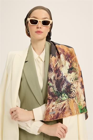 KATRE PAMUK İPEK ŞAL 70*190 CM - KAHVERENGİ