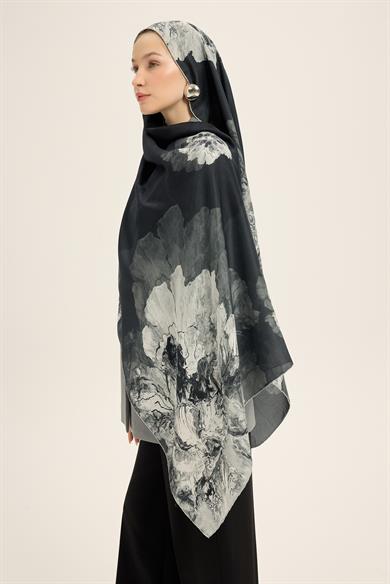 KATRE PAMUK İPEK ŞAL 70*190 CM - SİYAH