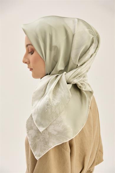 KATRE SURA İPEK EŞARP 90*90 CM - AÇIK YEŞİL
