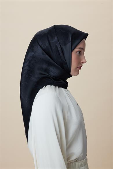 KATRE SURA İPEK EŞARP 90*90 CM - ANTRASİT