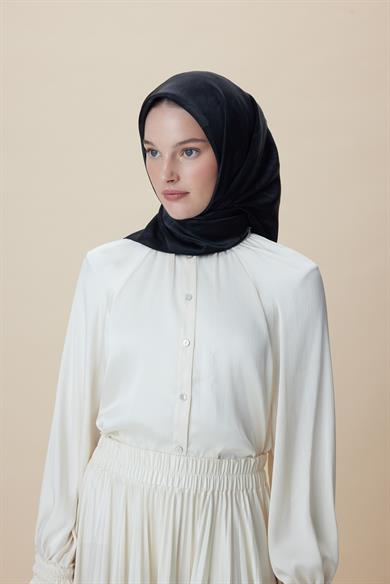 KATRE SURA İPEK EŞARP 90*90 CM - ANTRASİT