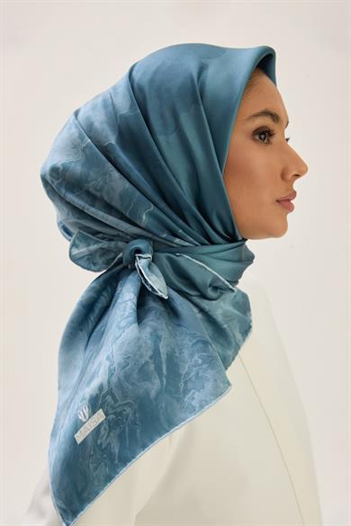 KATRE SURA İPEK EŞARP 90*90 CM - DUMAN