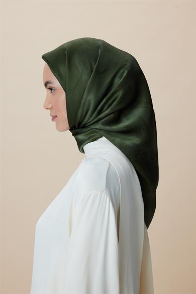 KATRE SURA İPEK EŞARP 90*90 CM - HAKİ