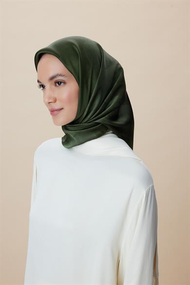 KATRE SURA İPEK EŞARP 90*90 CM - HAKİ