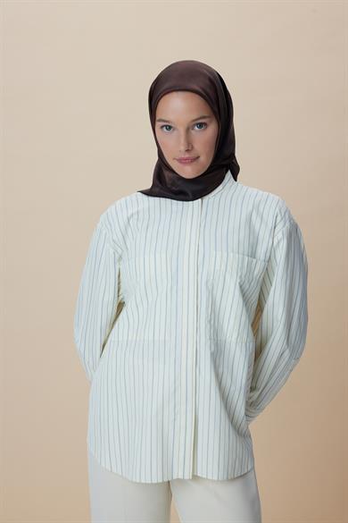 KATRE SURA İPEK EŞARP 90*90 CM - KAHVERENGİ