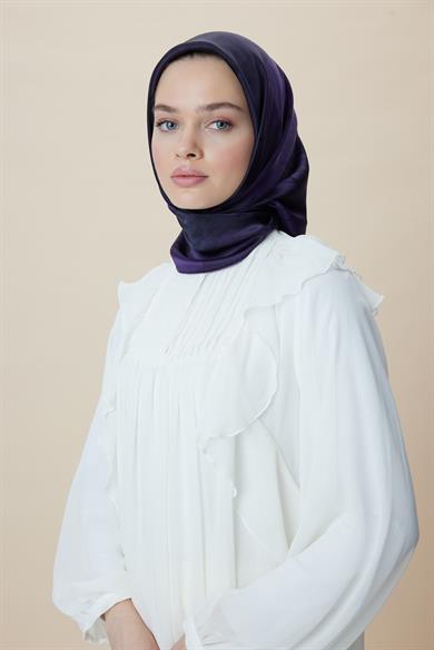 KATRE SURA İPEK EŞARP 90*90 CM - MORCİVERT