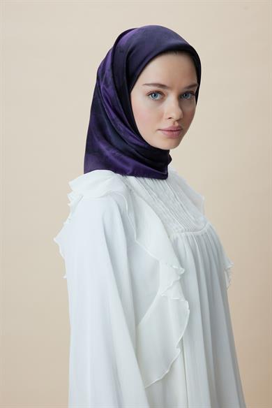 KATRE SURA İPEK EŞARP 90*90 CM - MORCİVERT