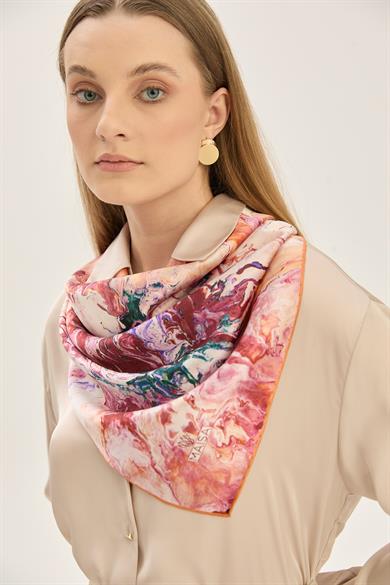 KATRE SURA İPEK EŞARP 90*90 CM - SARI