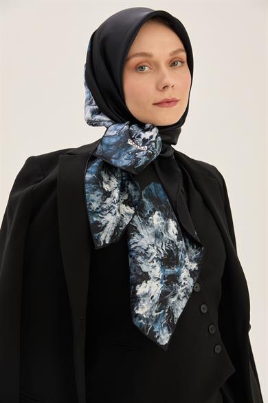 KATRE SURA İPEK EŞARP 90*90 CM - SİYAH