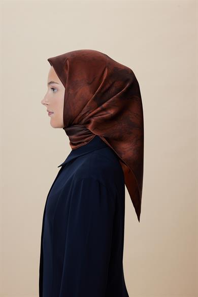 KATRE SURA İPEK EŞARP 90*90 CM - TABA