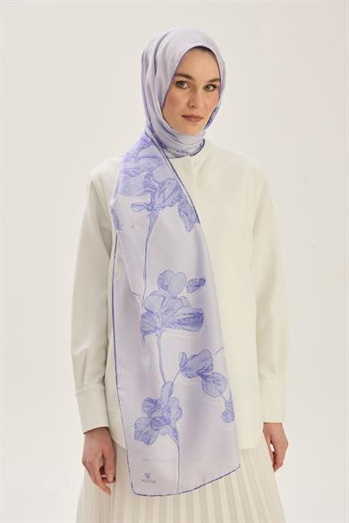 KEHRİBAR PAMUK İPEK ŞAL 70*190 CM - MOR