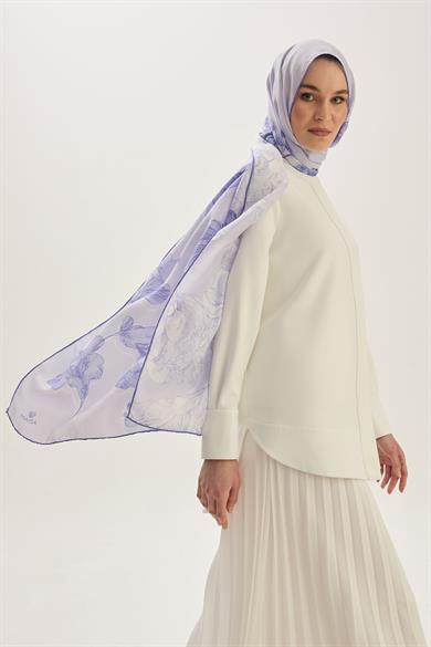 KEHRİBAR PAMUK İPEK ŞAL 70*190 CM - MOR